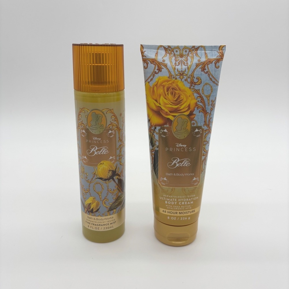 Bath & Body Works X Disney Fragrance Mist Body Cream Set Gold Princess Belle